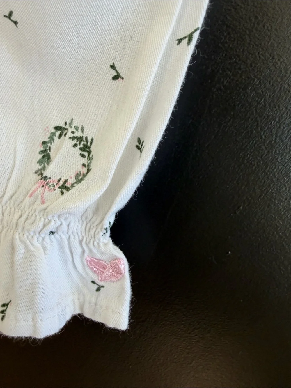 Petite Plume Whiite Floral Pink Wreath Girls' Pajama Nightgown 3